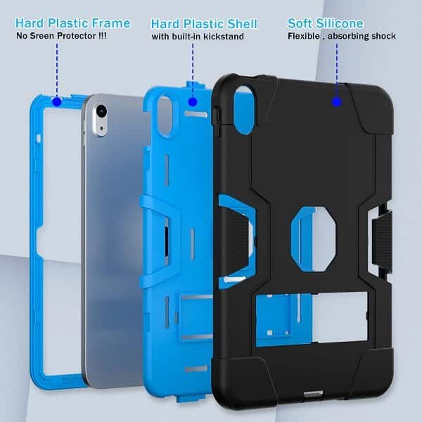 Apple iPad 10th Gen 10.9 inch 2022 Hybrid Fancy Shockproof Heavy Duty Kickstand Case Cover (Navy Blue) Apple iPad 10th Gen 10.9 inch 2022 Hybrid Fancy Shockproof Heavy Duty Kickstand Case Cover (Navy Blue)